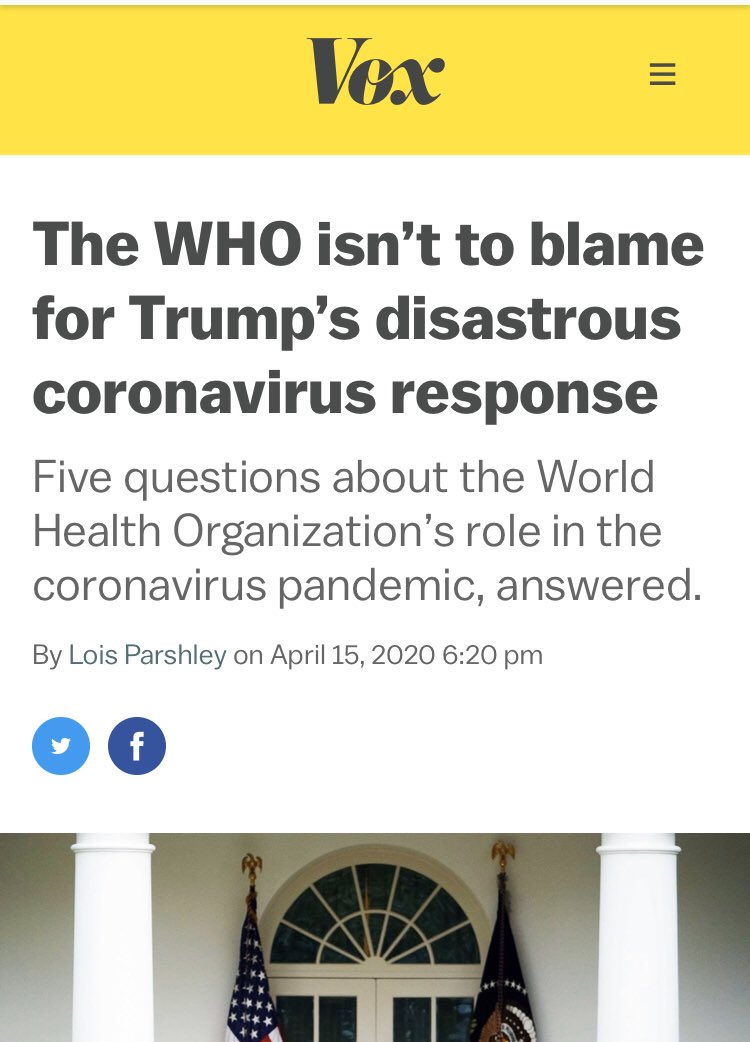  @LoisParshley for  @voxdotcom. Again. Wired has debunked this.  @WHO has been terrible and are very much culpable for covering for Chinese lies. (More  @WHO tweets below).