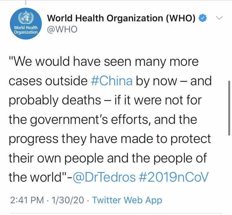  @LoisParshley for  @voxdotcom. Again. Wired has debunked this.  @WHO has been terrible and are very much culpable for covering for Chinese lies. (More  @WHO tweets below).