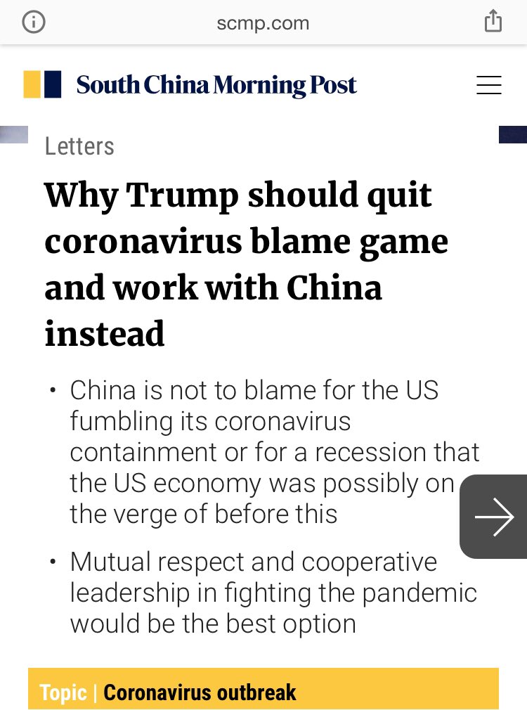 Also no surprises from Beijing mouthpiece  @SCMPNews.