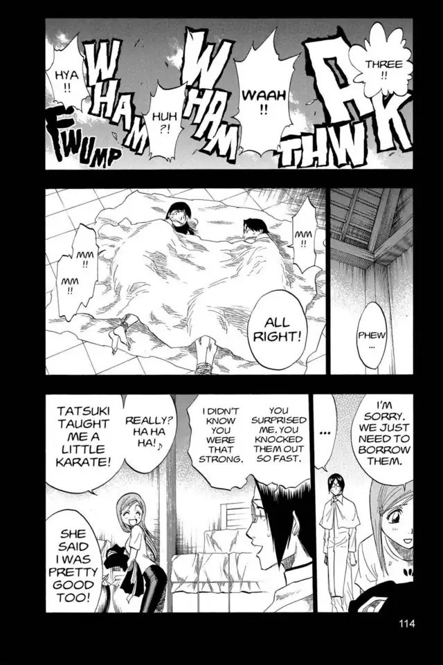 Strength:Orihime is strong enough to knock out two Shinigami