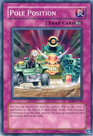 the deck is centered around Pole Position, a card which grants the monster on the field with the highest attack an immunity to spell card effects. This seems simple enough, but this effect is so easy to cause an infinite loop with that it's ridiculous.