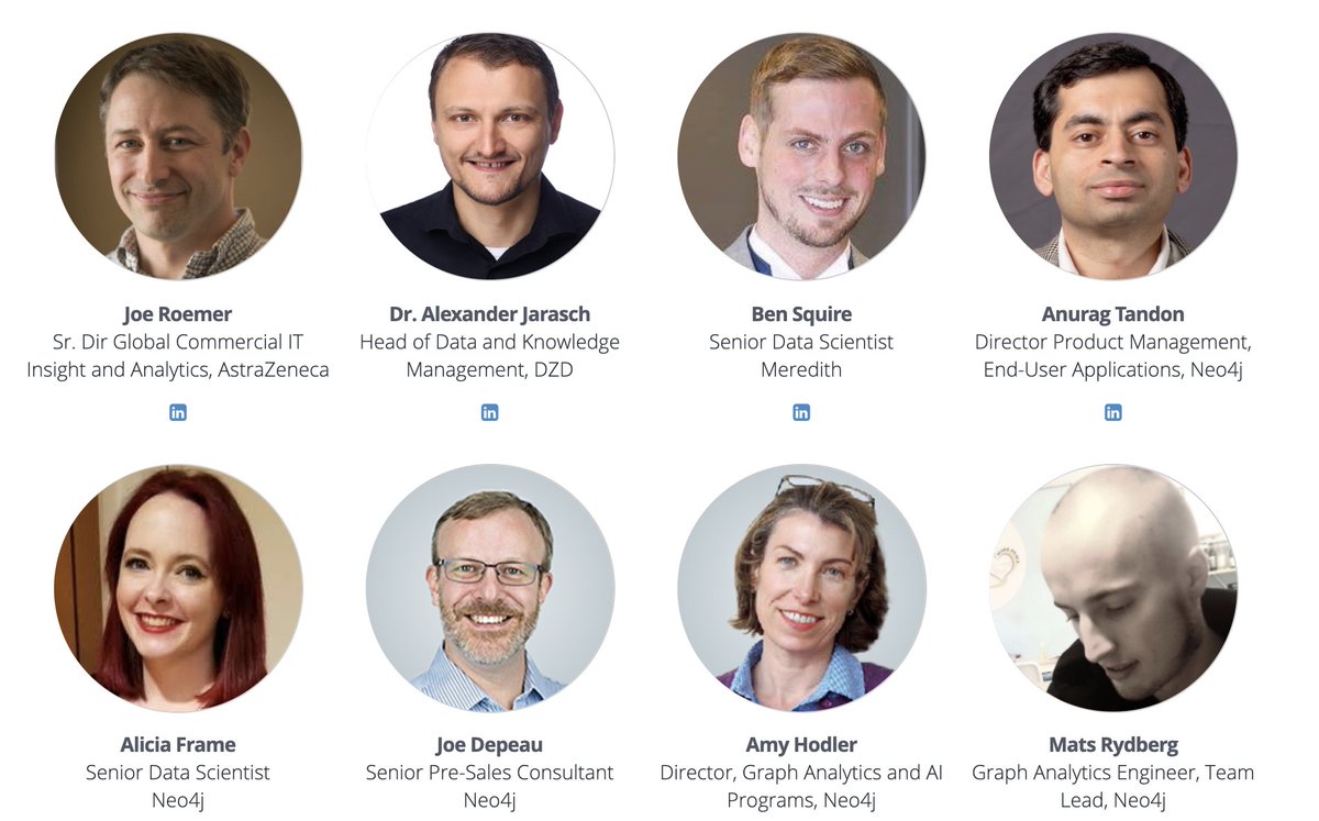 7 Striking Talks in 1 Wonderful Block! Join me &amp; these rockstars 🧑‍🎤👨‍🎤👩‍🎤🧑‍🎤 for a day of #GraphDataScience - Save your spot neo4j.com/connections/gr… 
<a href="/AJarasch/">Alexander Jarasch</a> <a href="/AliciaFrame1/">Alicia Frame</a> <a href="/anutan76/">Anurag Tandon</a> <a href="/joedepeau/">Joe Depeau</a>