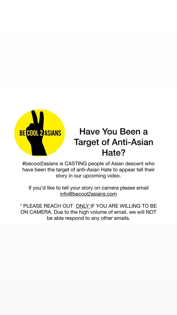 becool2asians's tweet image. Have you been targeted for anti-Asian Hate? Pls share your story for our next video! #becool2asians #racismisavirus #iamnotavirus #washthehate #hateisavirus