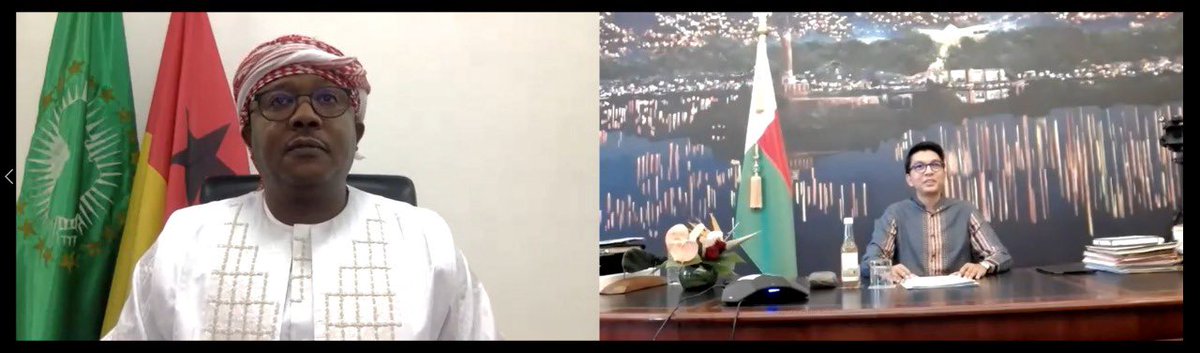 Merci au Président de la Guinée Bissau <a href="/USEmbalo/">Umaro Sissoco Embaló</a> de sa proposition d’approvisionner son pays &amp; ses voisins d’Afrique de l’Ouest en TAMBAVY CVO / Covid-Organics.
Il affrétera un avion pour les transporter de #Madagascar.
C’est l’Afrique unie &amp; solidaire qui combat le #Covid_19 !