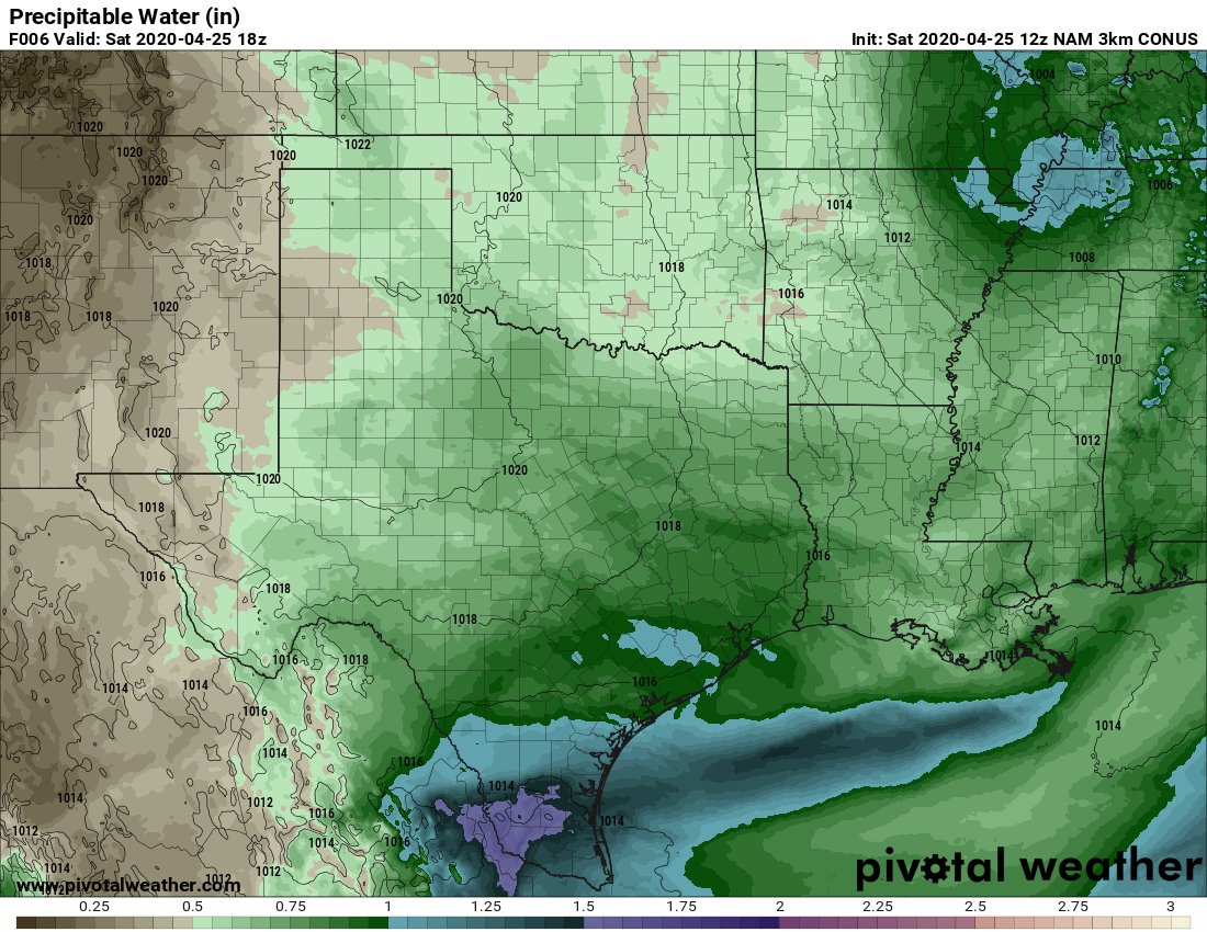 To the NAM's credit though, it did forecast higher precipitable water (PWAT) values though, up to about 0.9" on Saturday, which is still nothing special, but indicative of the air mass not being quite as dry as expected. (11/x)