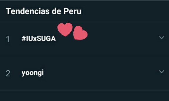 fakeloveOT7bts's tweet photo. 🎉🎊SOMOS TENDENCIAS     MUNDIALES 🌍🎉

GLOBAL:
N°2. #IUxSUGA

EN PERÚ :
SOMOS NÚMERO 1 🇵🇪💪🎊❤ 

#BTS #SUGA @BTS_twt #iufe
Y se sabe q él ayudo en la produccion de la canción asi que se suman las expectativas 😍 https://t.co/naDancwNdt