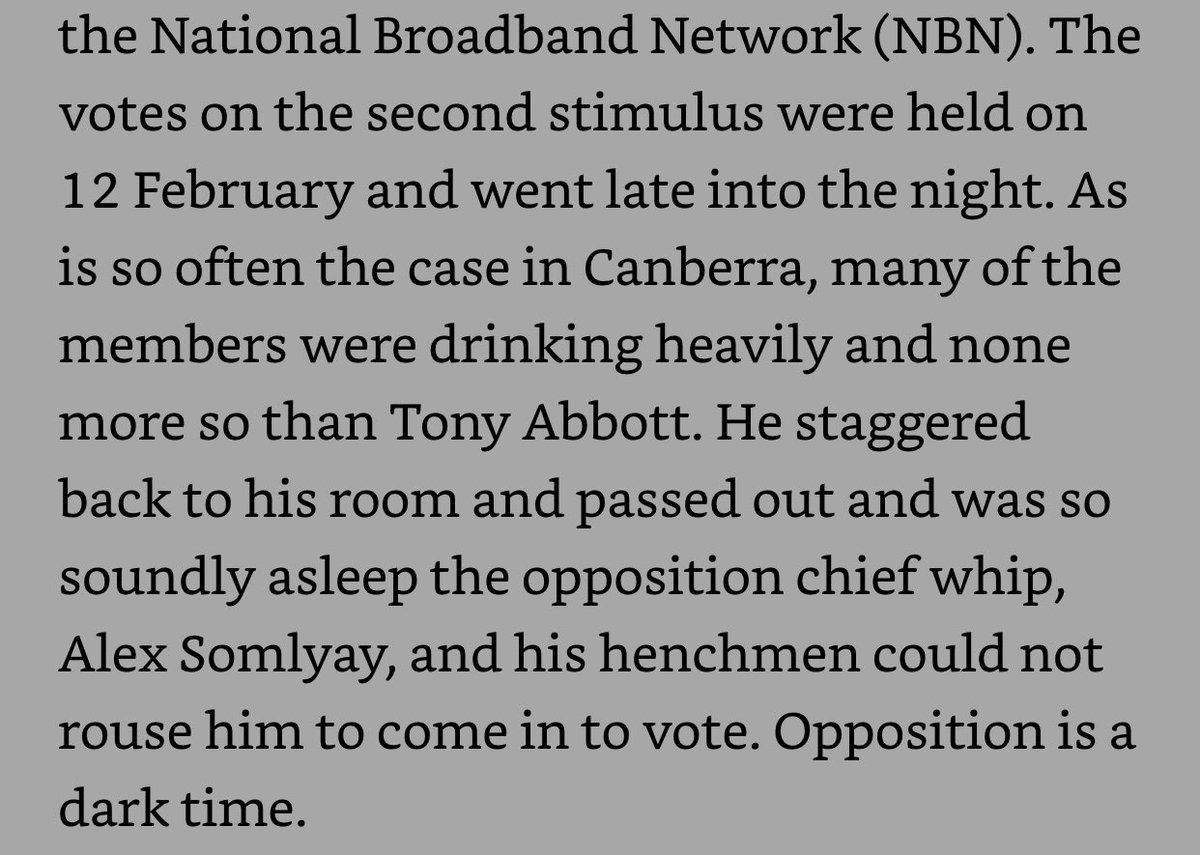 Australian politicsThis dude fucking HATES Abbott holy shitImagine any US memoir with this in it