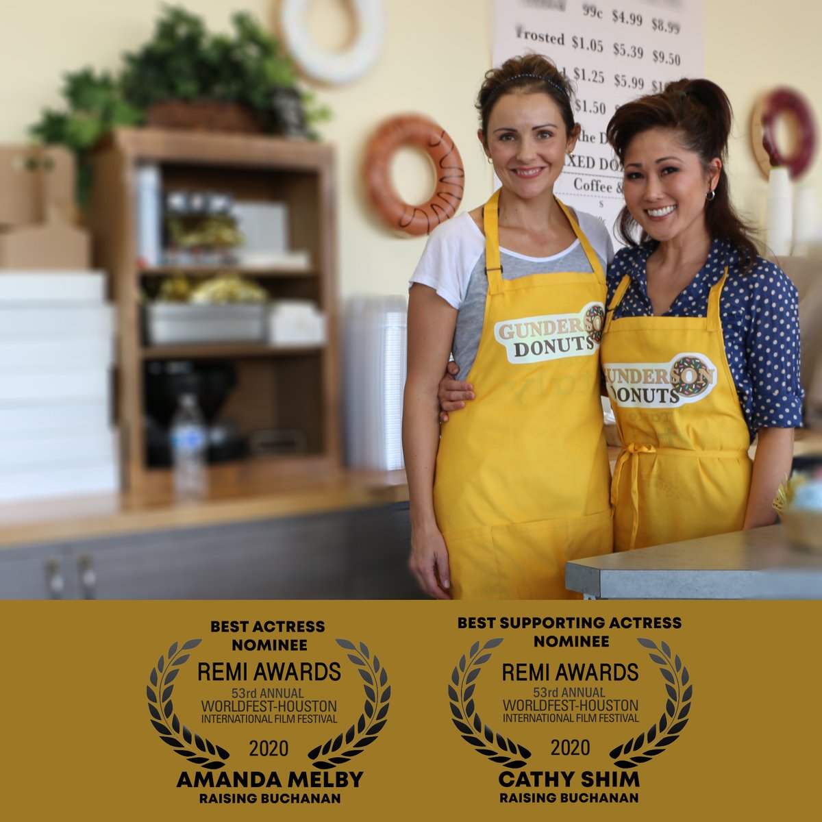 RaisingBuchanan's tweet photo. A big GIANT thank you to @worldfest for the #RemiAward Acting Nominations: @amandamelby for #BestActress, @cathyshim for #BestSupportingActress and @reneauberjonois for #BestSupportingActor! What an honor! #remiawardnominee #bestsupportingactor #bestsupportingactress #bestactor https://t.co/xG3MPf320u
