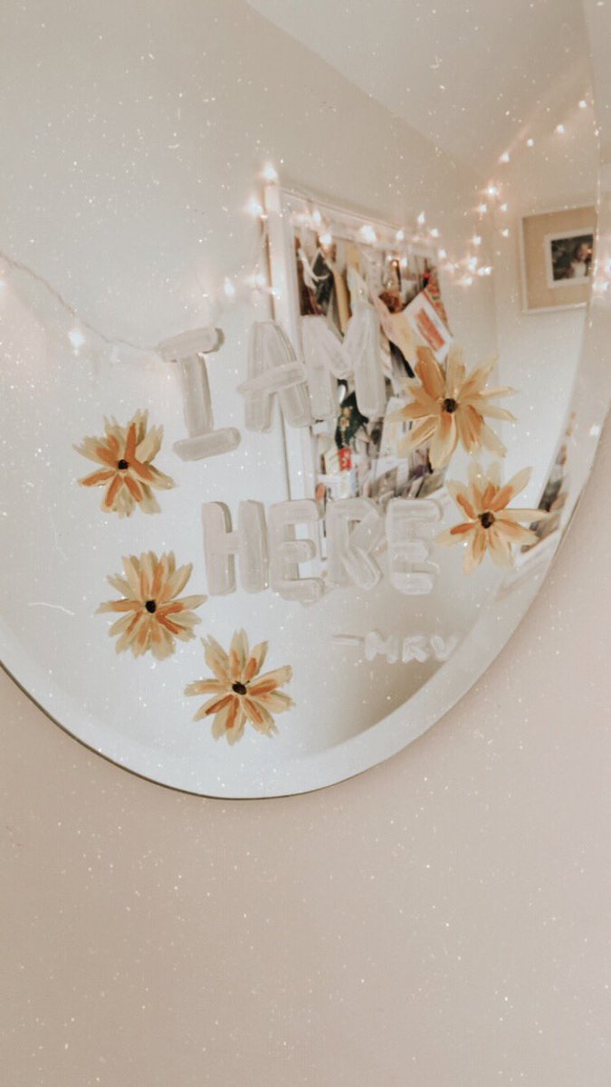 butcallmekenzie's tweet photo. YOU ARE NOT ALONE. 💛 This is our fourth year doing the #IAmHere campaign to spread awareness about mental health so I decided to paint my mirror. @jenniferniven @TheLxvelies #IAmHere2020 https://t.co/mfvT7Gl9dy