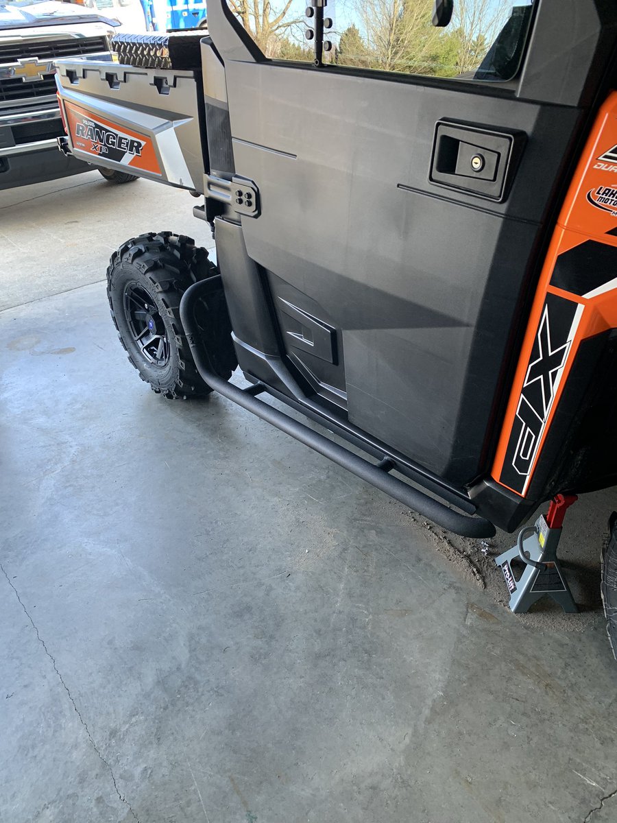 Joshmct36's tweet photo. Messed around in the garage, added @superatvtweet #rockercover #nerfbar #polaris #Ranger #900 https://t.co/BzybO5ALRr