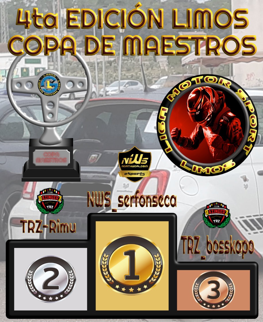 Enhorabuena a <a href="/serfonseca33/">ORT_serfonseca</a> por ser el CAMPEÓN de la 4a edición de la Copa de Maestros del campeomato LIMOS.