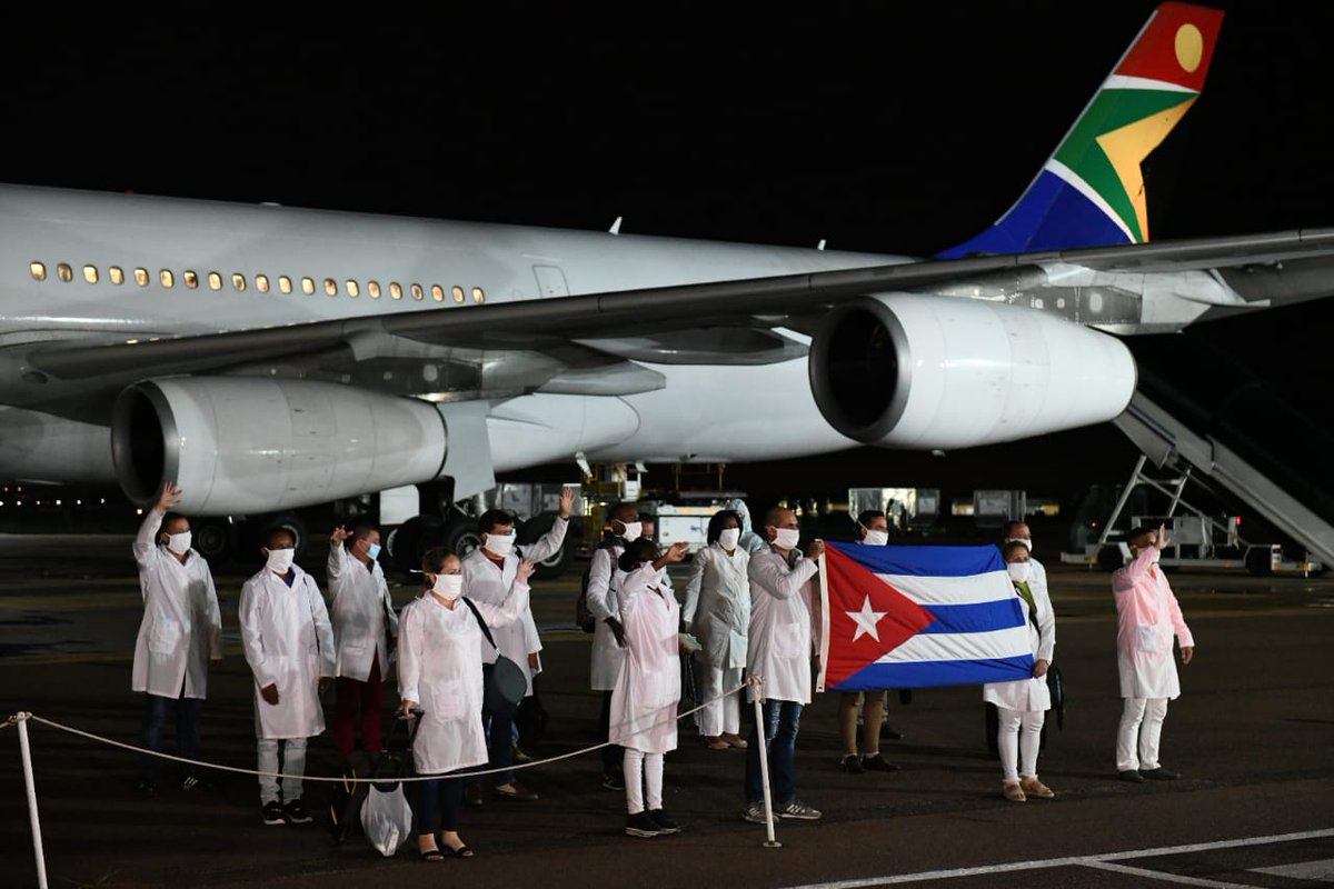 Cuban Health Specialists arrive in South Africa to support efforts to curb the spread of COVID-19.