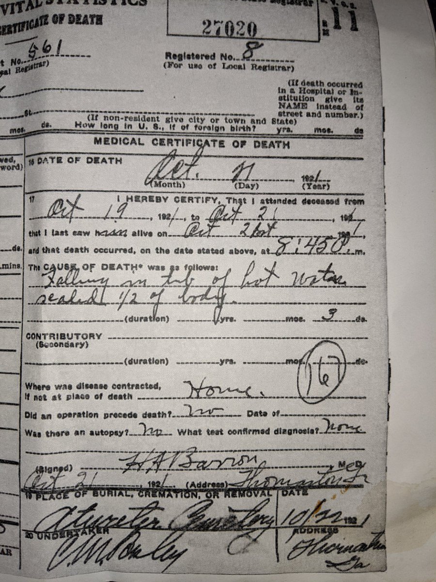 there were some still births, but the first of her living children to die was Herman, in fall of 1921. he was 3. he was his siblings' favorite. he fell into a bucket of hot potash running into the house when he wasn't supposed to. he suffered for 2 days. 