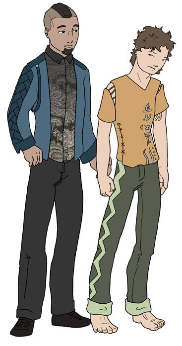 Arby's Facts was not devoid of gay. This is Kaplan (left), one of Jette's guys, and Gets-Things-Done (right), a transhumanist werewolf
