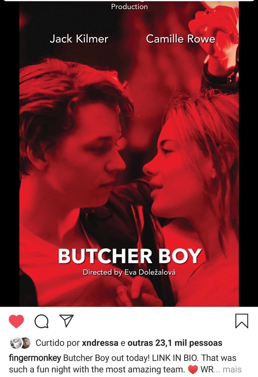 Agora falaremos desse "story dela"No começo eu achava (até fazer essa thread e buscar a verdade com as amigas) que o print era real e a foto era uma cena do filme "Butcher Boy" que ela fez, o cara parecia ser o mesmo e tem a mesma estética...Até aí tudo certo!