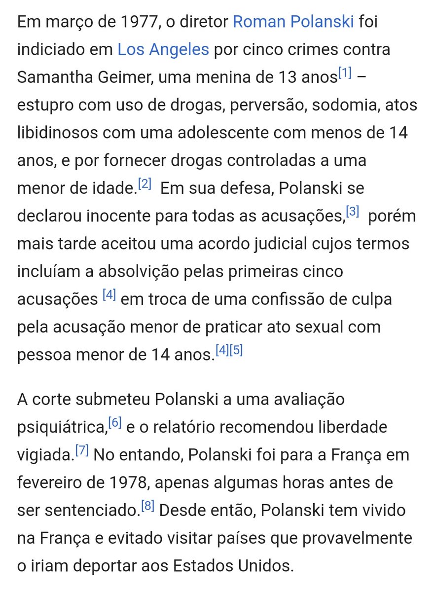 Muitos falam de uma entrevista que ela fez dizendo que "ela admira" e queria conhecer o diretor francês acusado de estupro e pedofilia Polanski.Recentemente ele ganhou vários prêmios na França e muita gente ficou revoltada, ele ainda é muito famoso.Segue o fio!