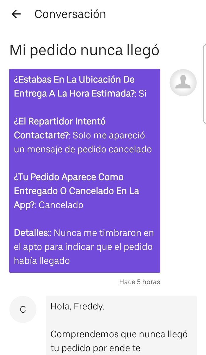 freddy_millos's tweet photo. @UberEats_Col necesito una respuesta sensata a este caso, no recibí el pedido y me están cobrando el 100% del pedido @Uber_Support @Uber_Col https://t.co/HgVK1pkOZW