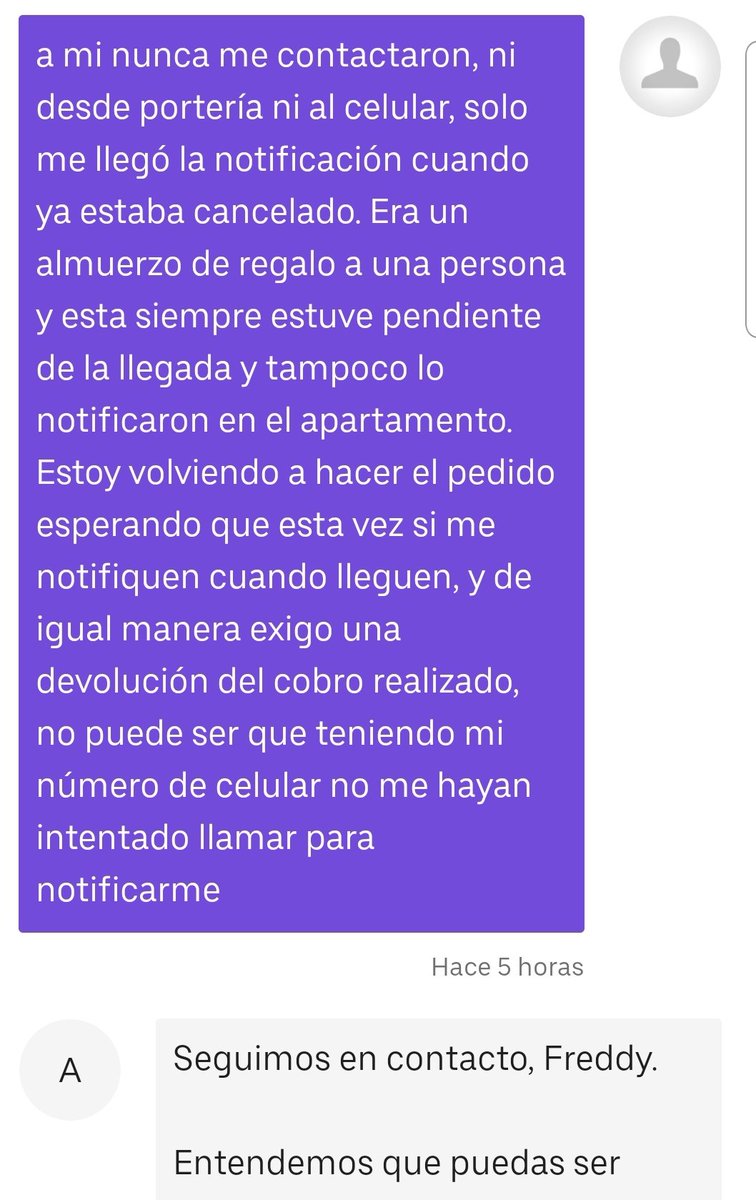 freddy_millos's tweet photo. @UberEats_Col necesito una respuesta sensata a este caso, no recibí el pedido y me están cobrando el 100% del pedido @Uber_Support @Uber_Col https://t.co/HgVK1pkOZW