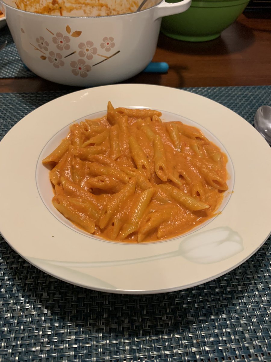 InfinityWatch25's tweet image. My wife requested penne alla vodka for our first wedding anniversary. She was thrilled with the result, and this was coming from someone whose guilty pleasure is pizzeria penne alla vodka. Special thanks to @dgritzer