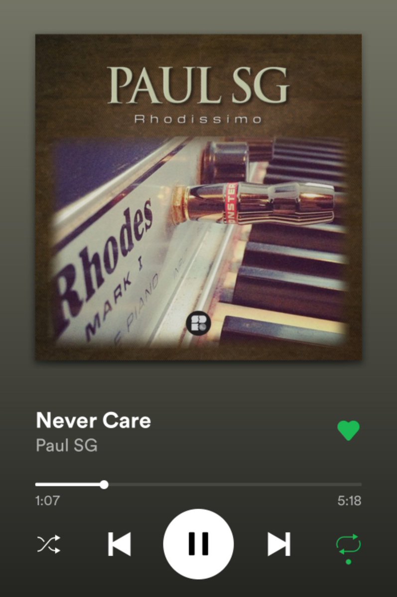 Paul SG - Never Care, réél Objet-Musical-Non-IdentifiéCette track que j'ai redécouvert il y a peu, est l'une des plus belles que je connaisse.Sortie en 2017 sur l'EP Rhodissimo sur le label Soul Deep...Envoûtant, des Drums au poil, une basse profonde...People can change...