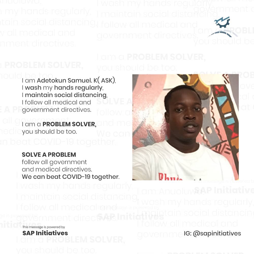 sapinitiatives's tweet image. It&apos;s takes nothing but doing the needful to be a PROBLEM SOLVER. #solveaproblem #COVID19
