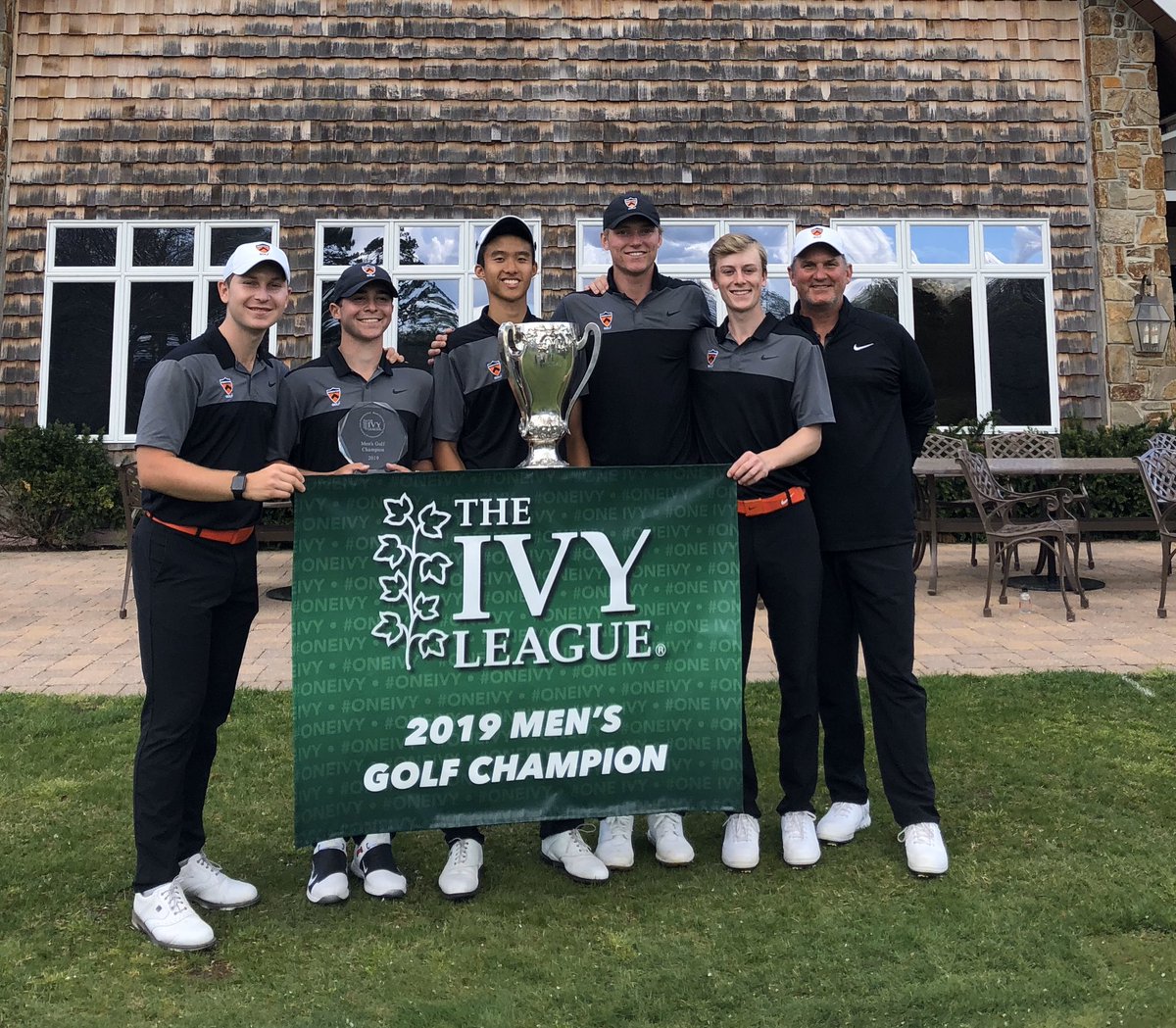 princetongolf's tweet photo. We close #IviesWeek with a nod to the 2019 team that held on to win the program’s 21st Tournament title by a single shot. We look forward to that day when we can play for a 22nd. https://t.co/1dzNl99xQs