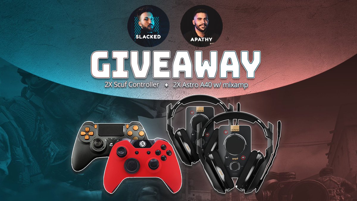 Slacked's tweet image. 🎮 Scuf Controller &amp;amp; Astro A40 #Giveaway 🎧

🤳 Like &amp;amp; RT
💬 Reply with #SlackedApathyApr
🥰 Follow @Slacked &amp;amp; @Apathy_BZ

⬇ Enter Here ⬇ #ad
vast.link/SlackedApathyA…