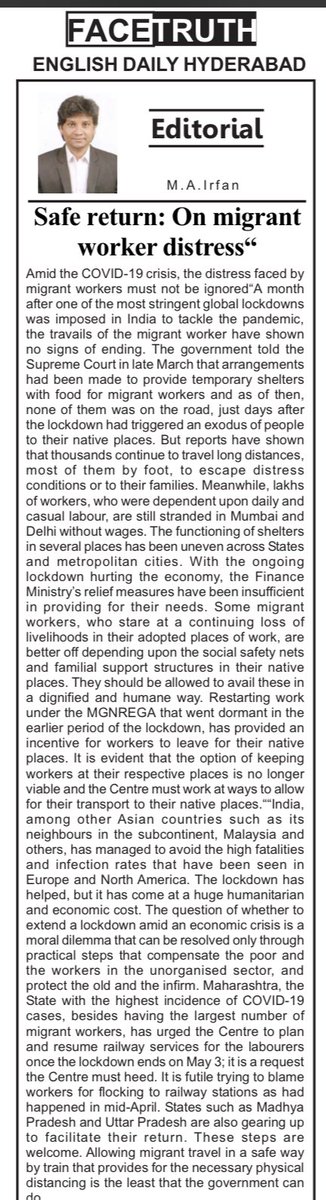 ChairmanGhya's tweet photo. My Editorial #News #Covid_19 #IndiaFightsCorona #faceTruth https://t.co/BlXdMF79C6