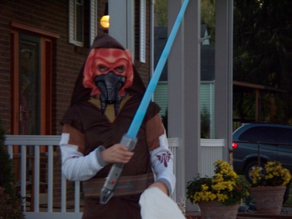 Here's me when I was Plo Koon for halloween in 2009