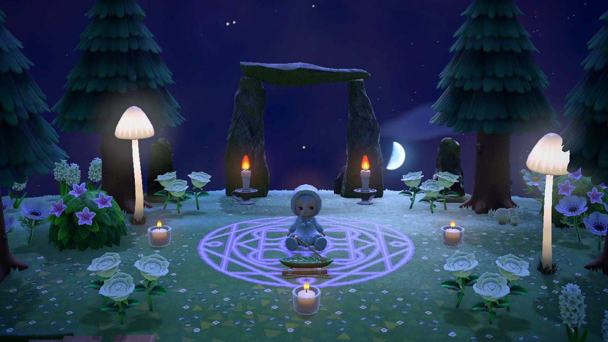 AC_Meowkittah's tweet photo. ✨🌙🕯️ Moonlight Ritual 🕯️🌙✨

#ACNH #AnimalCrossingNewHorizons #ACNHDesigns https://t.co/1QWiHDzd7b