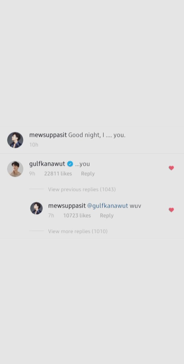 200426 gulfkanawut: m: tooooo cute (also read as eyebrows)g: i have 2 eyebrows just like normal people do 555mewsuppasit: good night, i .... youg: ... youm: wuvwe have come so far   #wuvแปลว่าlove