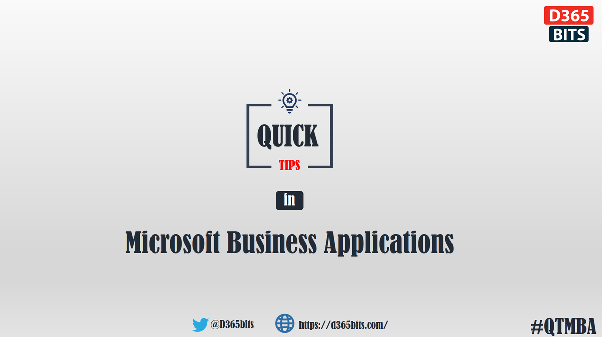 d365bits's tweet photo. I'm super excited and I have a great news for all my friends connected with me in Twitter. I will be starting a new series with Quick Tips in Microsoft Business Applications from this Friday 1st of May. 😊💡👍
#QTMBA #d365 #PowerPlatform https://t.co/vCdjtwvSKp