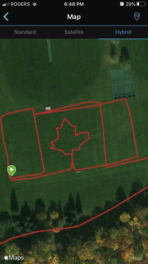 harvsr's tweet photo. I got out and did a little Canada Flag run today. Lots of fun setting it up. #asicsrrvirtualevent @asicscanada @RunningRoom https://t.co/bBbjvDzfOk