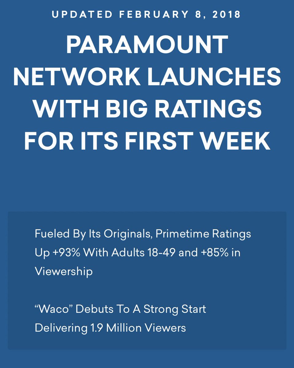 RichLightShed's tweet photo. WACO was a launch series on @paramountnet with 1.9 million viewers
#goodlucktv #itsover https://t.co/aIiNzJAUMm