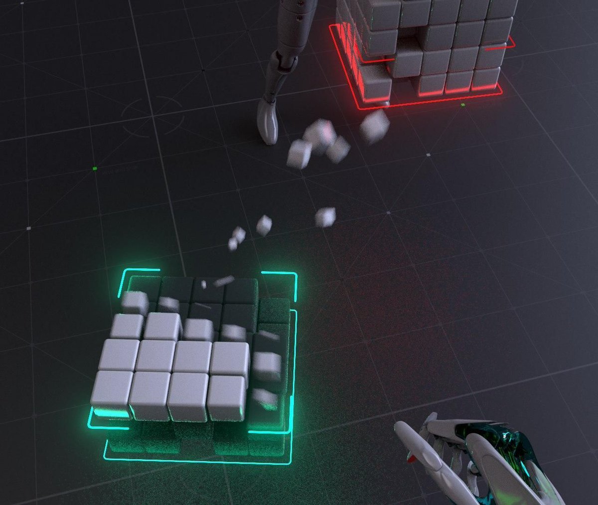 BattleBlocksVR's tweet photo. 1. Fill layers in your stack to attack
2. Filled layer transfers to the enemy and floods his stack
3. Push your enemy to the edge to win
#BattleBlocks #IndieGameDev #VirtualReality #VR #Tetris #Oculus #OculusQuest https://t.co/CoPNBD50XS