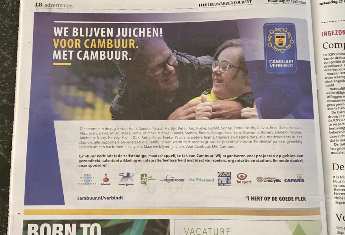 Vandaag in de LC. #CambuurVerbindt