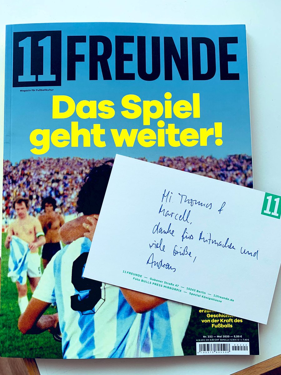 Gern geschehen lieber Andreas <a href="/11Freunde_Red/">11Freunde</a>  Eine monumental schöne Ausgabe habt ihr geschaffen 🙌<a href="/11Freunde_de/">11FREUNDE_de</a>