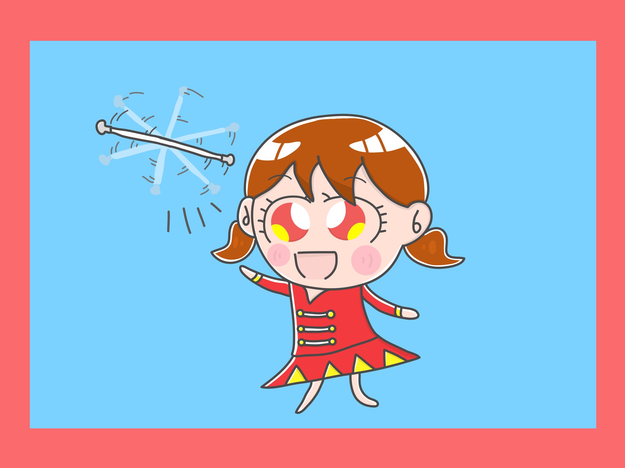 Aki かわいい子供 動物イラスト描きます バトントワリング イラストレーター イラスト 絵 アート 毎日 イラスト Illustration Illustrator Illust Artlife 芸術同盟 バトン バトントワリング イラスト好きな人と繋がりたい お絵描き好きな
