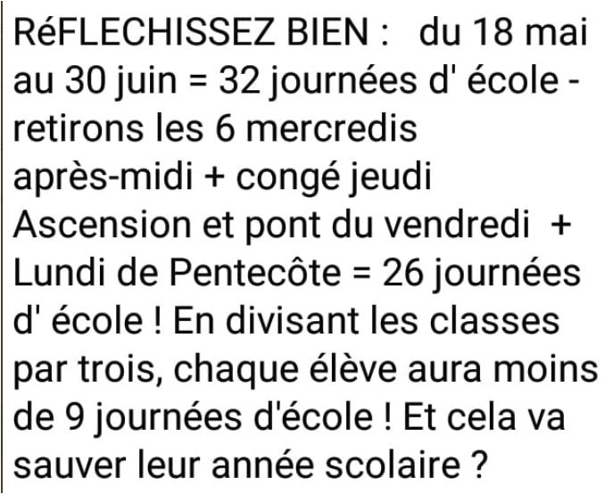 LlinaresJosee's tweet photo. BONJOUR LES TWITTEUX 😷
#ConfinementJour42
#Deconfinement des enfants 😳
Qu'en pensez-vous ?
(agrandir l'image) https://t.co/aQyBscBbhi