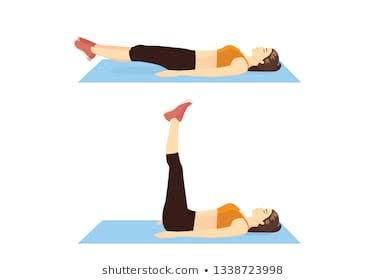 4. LEG RAISES: This are more demanding but the harder the better and faster it works. Lay down flat on your back. With your arms stretched beside you. Not under ur laps. Beside you. And Raise your legs up to an Angle 90. 15 of this, 3 times is good.
