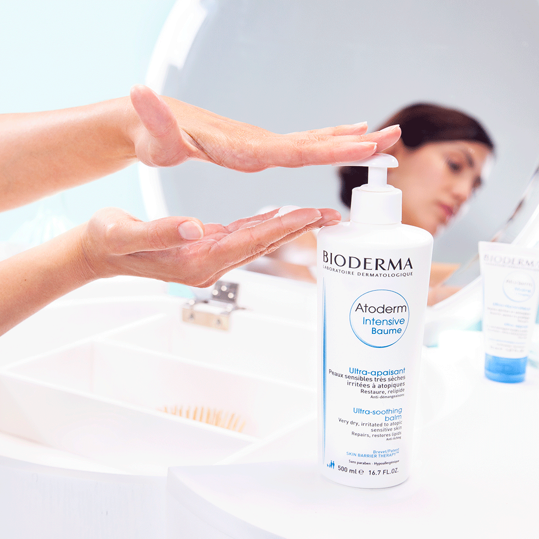 WE CARE FOR YOUR #SKINBARRIER
Comfort tip: use your daily bodycare - #AtodermIntensive balm - to soothe, nourish and moisturise those #dryhands. 👋 Suitable for the whole #family! 👪