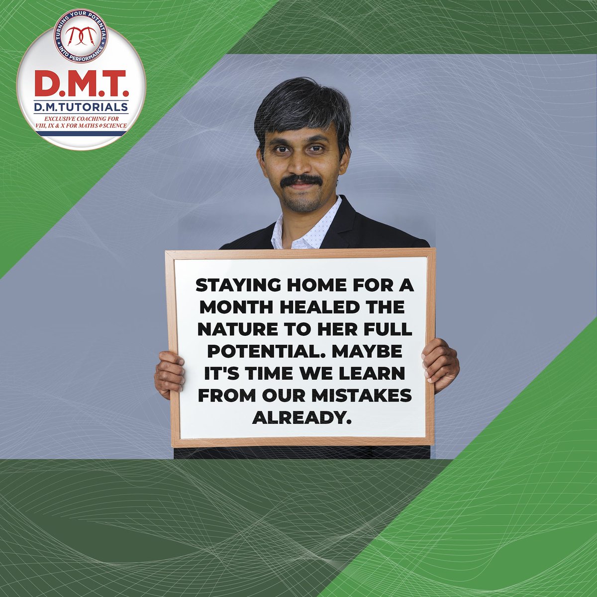 DMTEducare's tweet photo. The next time you go out, treat the nature right. Keep the roads clean, try keeping the pollution levels as low as possible, and be thankful for everything that the nature has to offer.
#dmtutorials #mondaymood #MondayMotivation #mondaythoughts #lockdown #CornavirusOutbreak https://t.co/hDWpz5vmPh