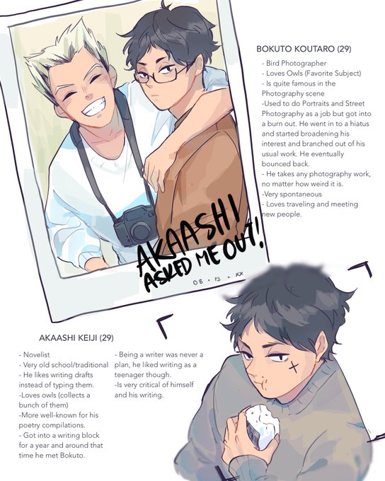Photographer Bokuto and Writer Akaashi scribbles 
