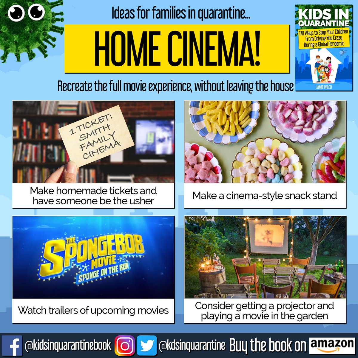 Ideas for families in quarantine: home cinema experience! #kidsinquarantine #quarantineideas #quarantine