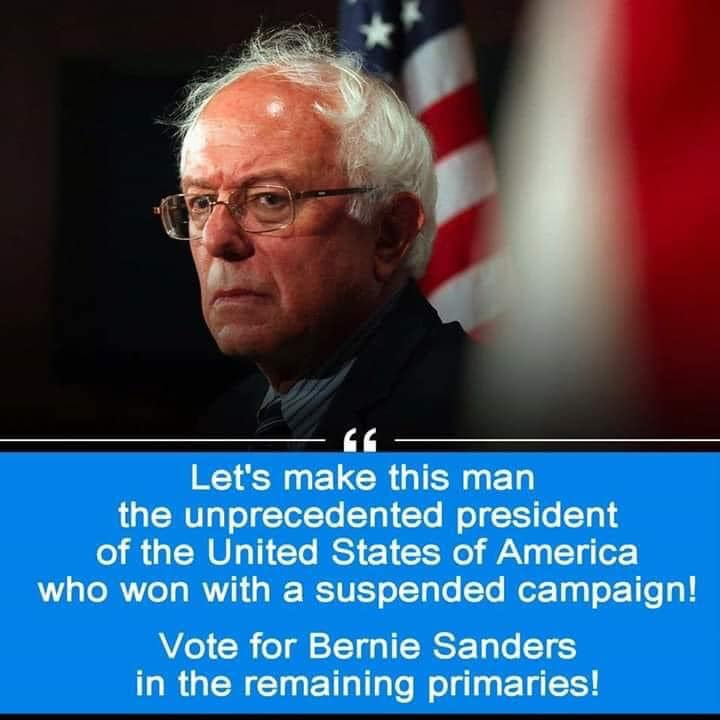 PeepsPowertothe's tweet photo. Vote for @BernieSanders Bernie is on the ballot!! 
Stand up for Bernie! #Bernie2020 #Notmeus #Unidosconbernie #DropOutBiden #IBelieveTara #Election2020 https://t.co/PIydpgO1nh