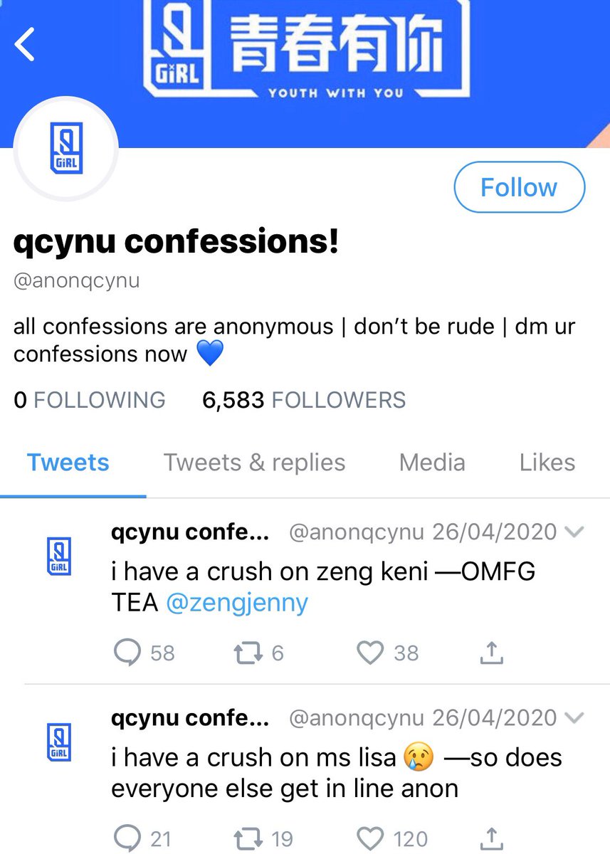 ✩  #yuyan +  #zengkeni aua short au where zeng keni has a crush on her classmate yuyan, but what happens when someone sends in an anonymous confession about keni in the qcynu confessions page, chaos ensues...  #qcyn2