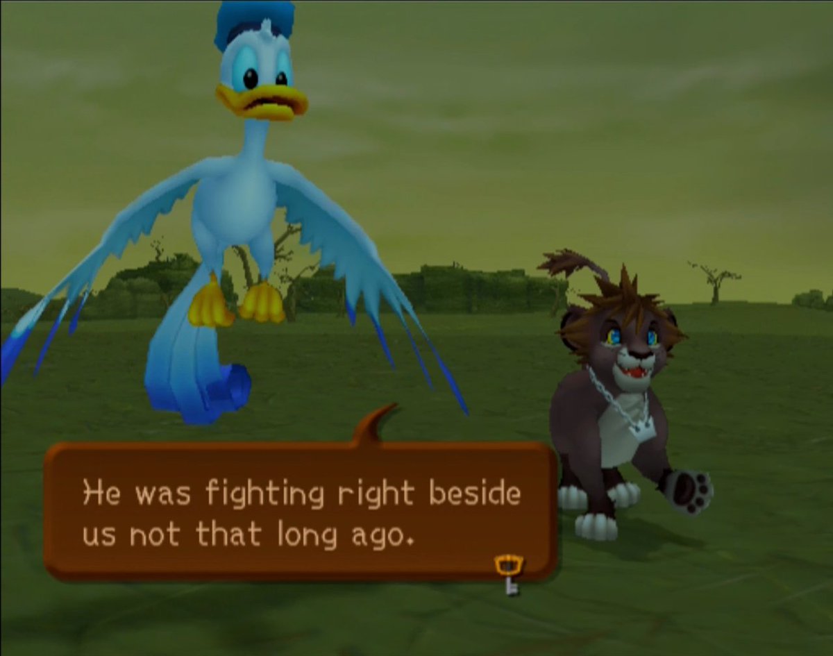 lmao this is such a great detailNala thinks Simba is dead, because like, The Plot of The Lion King, and then Sora's like "oh that dude? he was a summon in the last game; he's fine"