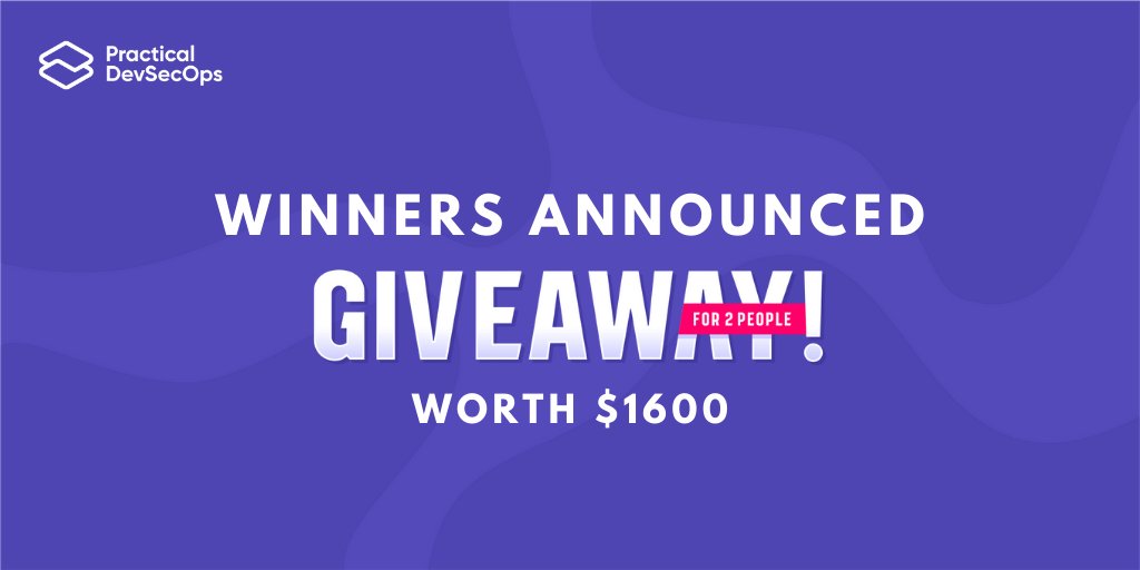 PDevsecops's tweet image. Thanks to everyone that participated in our giveaway!
🎉 Congratulations to the winners!
@nazmy_achmad
@BenMcEwan5
@cor3_cls
If you didn't win, you can enjoy discounts of up to $180 on our practical and hands-on courses, practical-devsecops.com/social-distanc…
#DevSecOps #pdevsecops