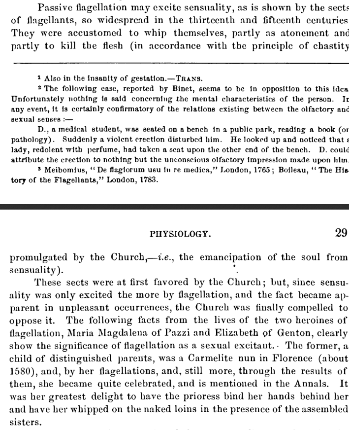 Krafft-Ebing himself was attacked by Catholic authorities because he associated Christian martyrdom with BDSM fetishism. Freud wrote of all religion as a psychic need for a father figure, a phallic figure, and saw totem as designed to prevent incest.