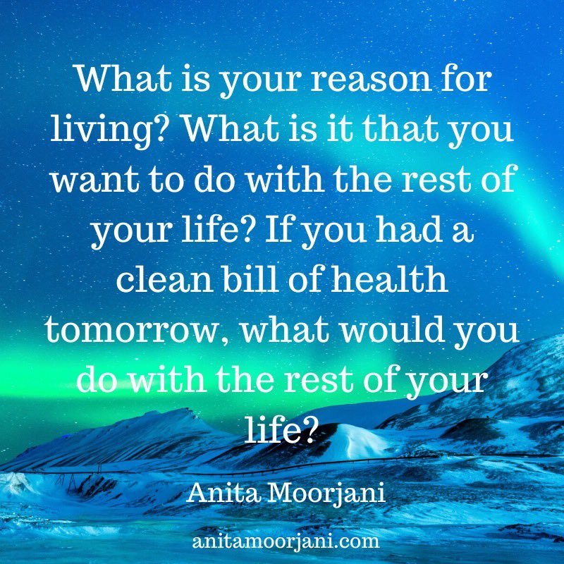 AnitaMoorjani's tweet photo. What is your reason for living? What is it that you want to do with the rest of your life? 💙🦋

https://t.co/ZFRhEPYRrV 💜

#Healing #Appreciation #SelfLove #Passion #DyingToBeMe #AnitaMoorjani #NDE #Purpose https://t.co/dkXX19XEJs